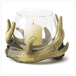 RUSTIC ANTLER CANDLEHOLDER