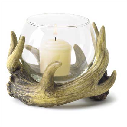 RUSTIC ANTLER CANDLEHOLDER