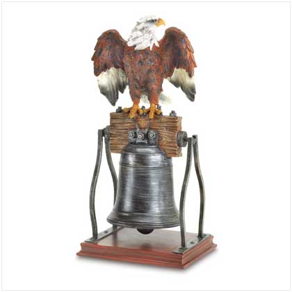 EAGLE ON BELL FIGURINE