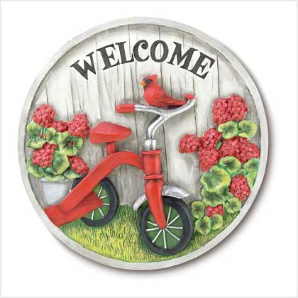 TRICYCLE GARDEN STONE/PLAQUE