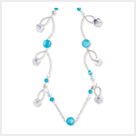 BLUE BEJEWELED NECKLACE