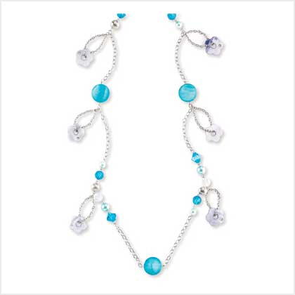 BLUE BEJEWELED NECKLACE