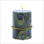 PEACOCK CANDLE WITH CHARM