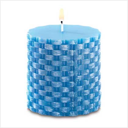 ISLAND BLUE BASKETWEAVE CANDLE