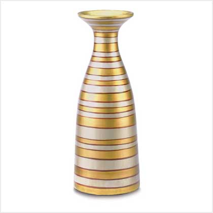 METALLIC STRIPE VASE