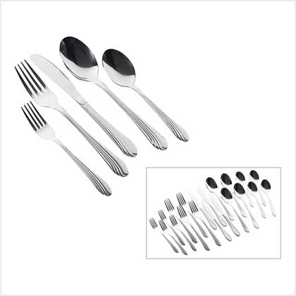 'WAVE CASCADE' 20-PC FLATWARE