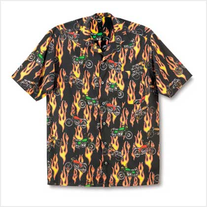 MOTORCYCLE MEN'S CAMP SHIRT 2X