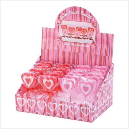 24PC LOLLI-HEART CANDLES