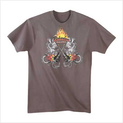 FLAMING GUITAR T-SHIRT - XL