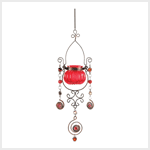 RED JEWELED CANDLEHOLDER