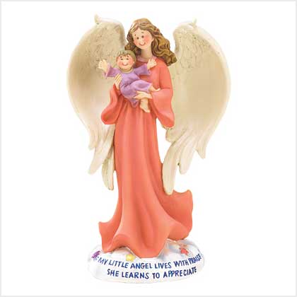 ANGEL W/BABY FIGURINE