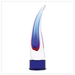 AZURE ABSTRACT GLASS SCULPTURE