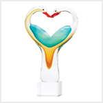 LOVE BIRDS ART-GLASS SCULPTURE