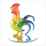 SPUN-GLASS ROOSTER FIGURINE