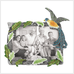 JEWELED PEACOCK PHOTO FRAME