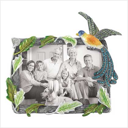 JEWELED PEACOCK PHOTO FRAME