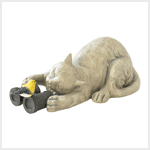 BIRDWATCHING KITTY STATUE
