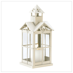 LITTLE WHI HOUSE CANDLE LANTRN