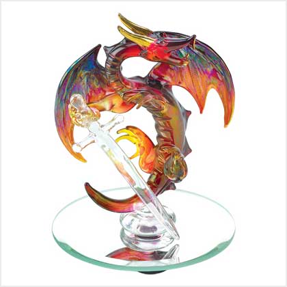 SPUN-GLASS BRONZE DRAGON