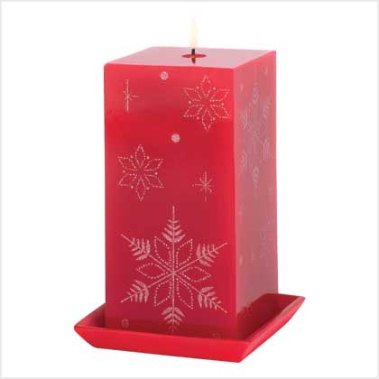 JEWELED SNOWFLAKE CANDLE